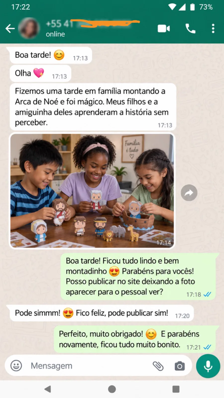 Depoimento sobre uma tarde em família montando a Arca de Noé